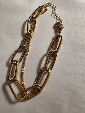 Gold Paperclip Chain Link Bracelet - Women Jewelry